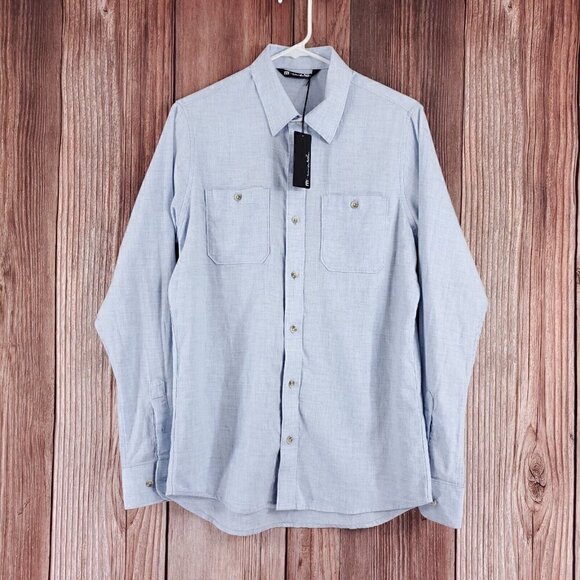 NWT Travis Mathew Mens Size Small Hefe Blue Long Sleeve Button Up Shirt 1MP221 - Picture 1 of 16